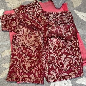 Elegant Red and Gold 
Window curtains.